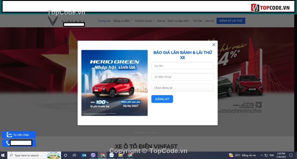 ô tô,website ô tô vinfast,website,bán website xe ô tô vinfast